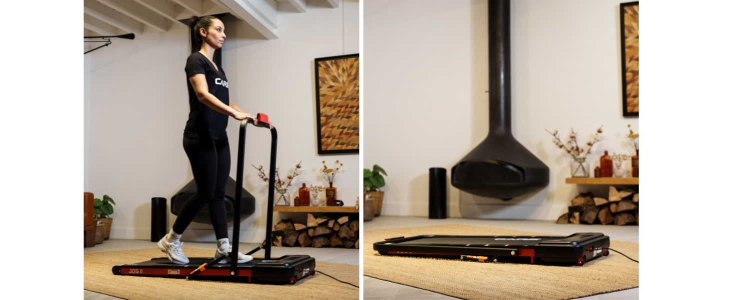 Біговий тренажер CARE FITNESS Jog 8: швидкість до 8 км/год, 4 функції, пульт ДК, комфорт та тихий мотор