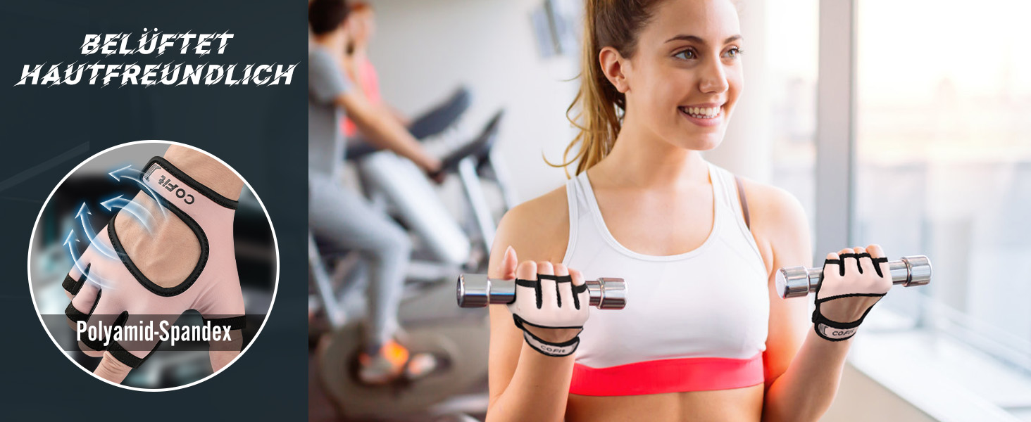 Рукавички для фітнесу COFIT: дихаючі, з підтримкою зап'ястя, для жінок та чоловіків, тренування, важка атлетика, спортзал, бодібілдинг, рожеві, розмір M