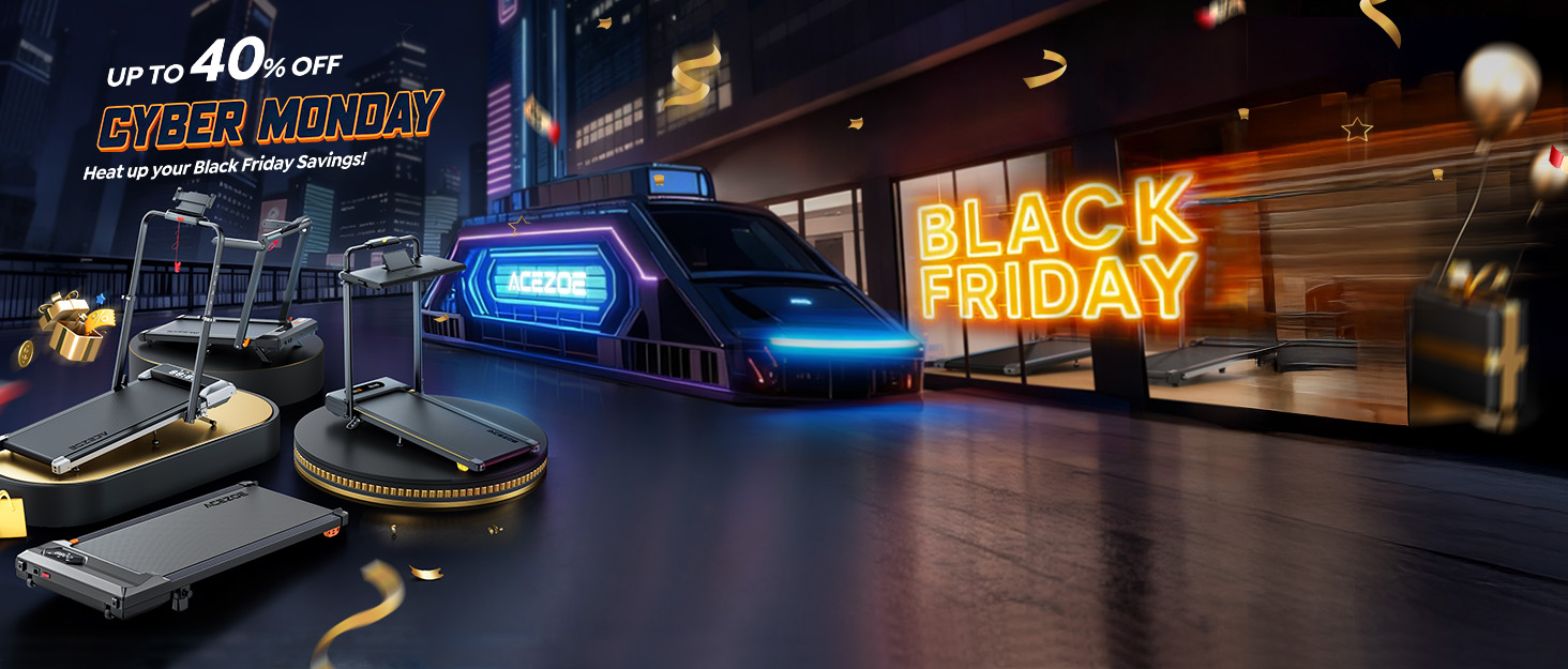 Біговий тренажер 6 в 1 для дому, складний, з регулюванням нахилу 10% та ручками. Макс. вантажність 135 кг, LED-дисплей, пульт дистанційного керування та додаток. Чорний та сірий.