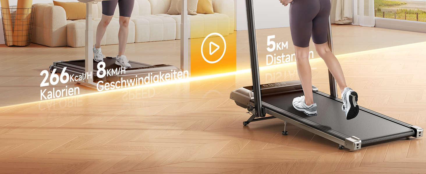 Біговий тренажер для дому з нахилом, 2 в 1, складний, 12 км/год, 2.5HP, під стіл, з пультом та додатком, чорний, нахил 12%