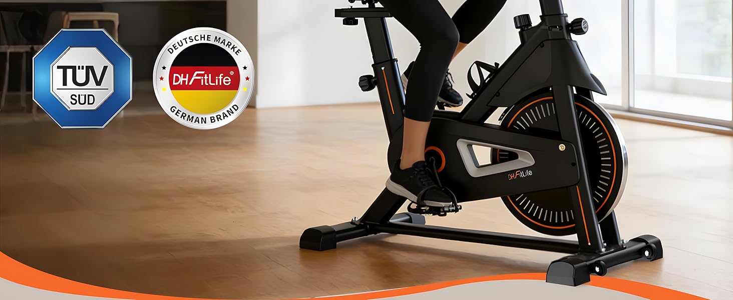 DH FitLife 2026: Електричний велотренажер з пульсомером та APP | Безшумний велоергометр для дому | Фітнес-велосипед з новим кермом та монітором