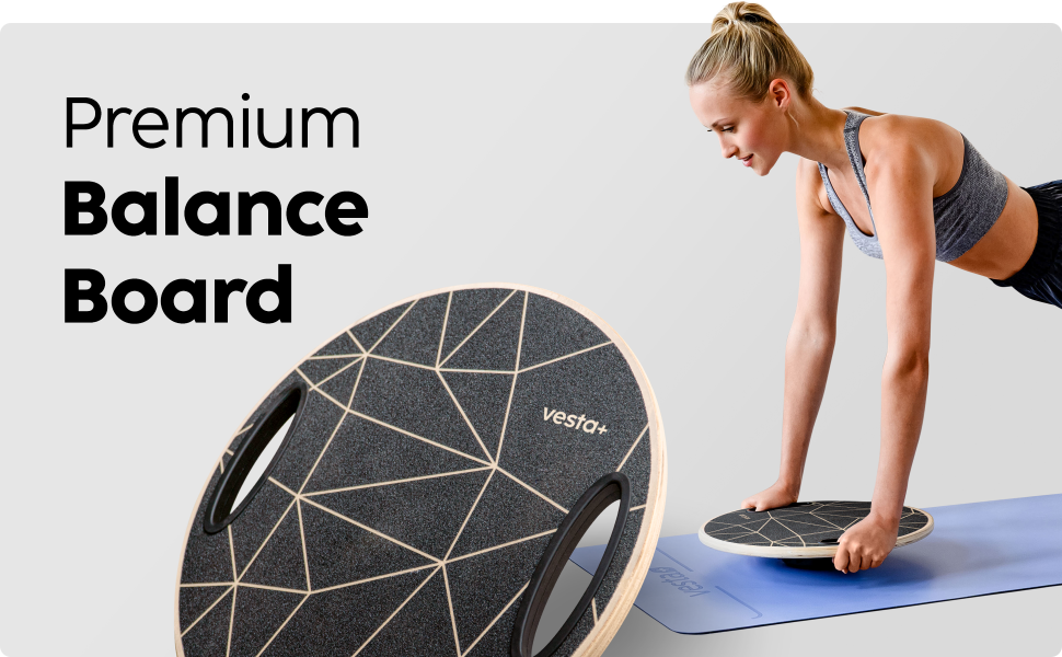 Додаток Vesta Balance Board Wood Fitness, Балансборд з екологічної деревини дуба - переможець тесту Balance Board за плюс у вашому тренуванні, Wobble Board Balance Board Adult Therapy Spinning Top Premium