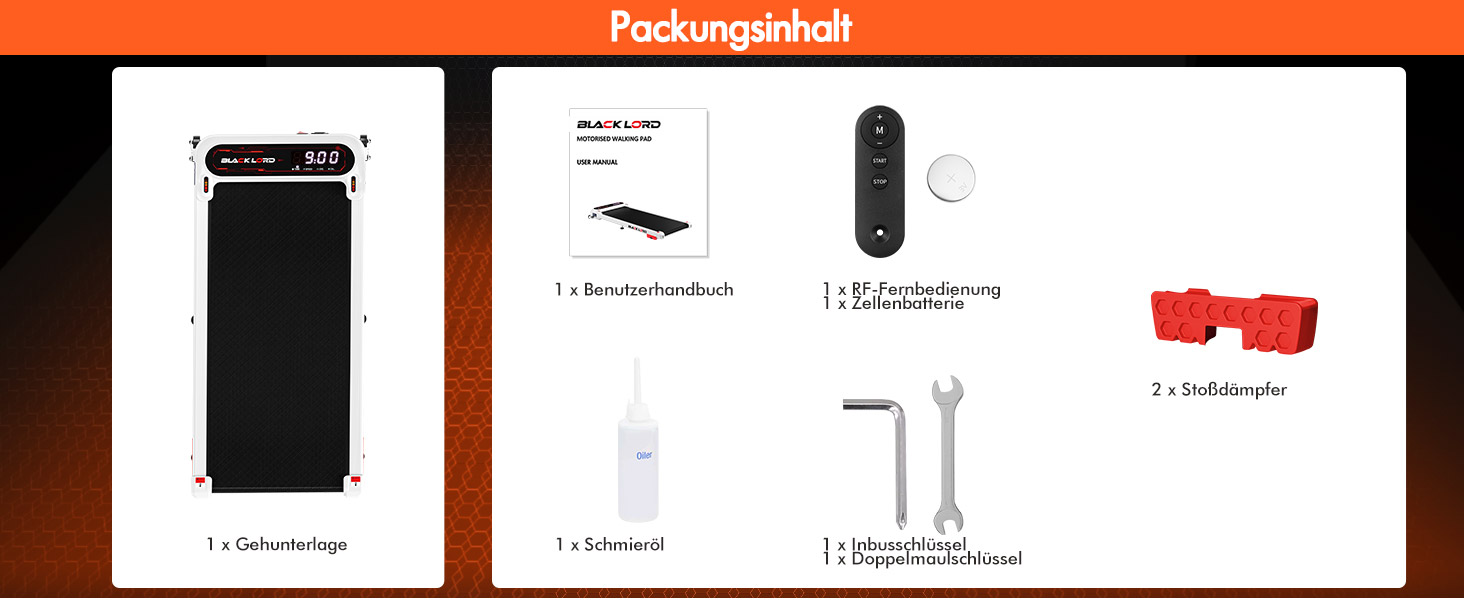 Біговий тренажер BLACK LORD X7 - Walking Pad з тихим мотором 3.0PS, до 130кг, Bluetooth, 3 рівня нахилу, антиковзаюча поверхня