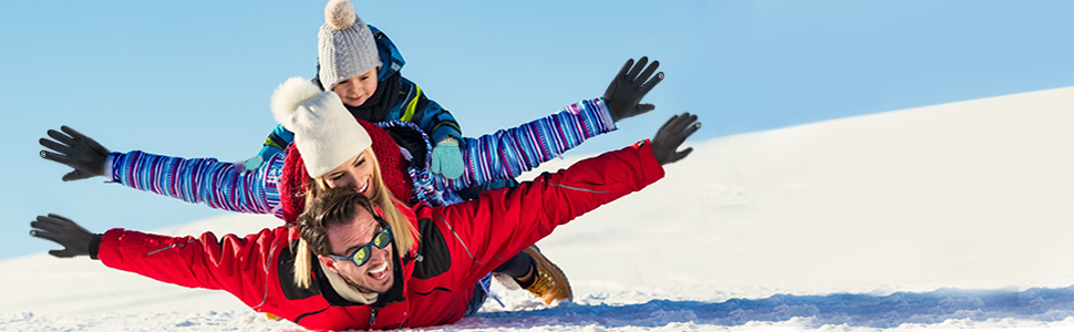 Зимові рукавички LERWAY з підтримкою сенсорного екрану, чорні, для чоловіків та жінок, неслизькі, вітронепроникні, для спорту, бігу, їзди, гірського велосипеда, скелелазіння, походів, водонепроникні