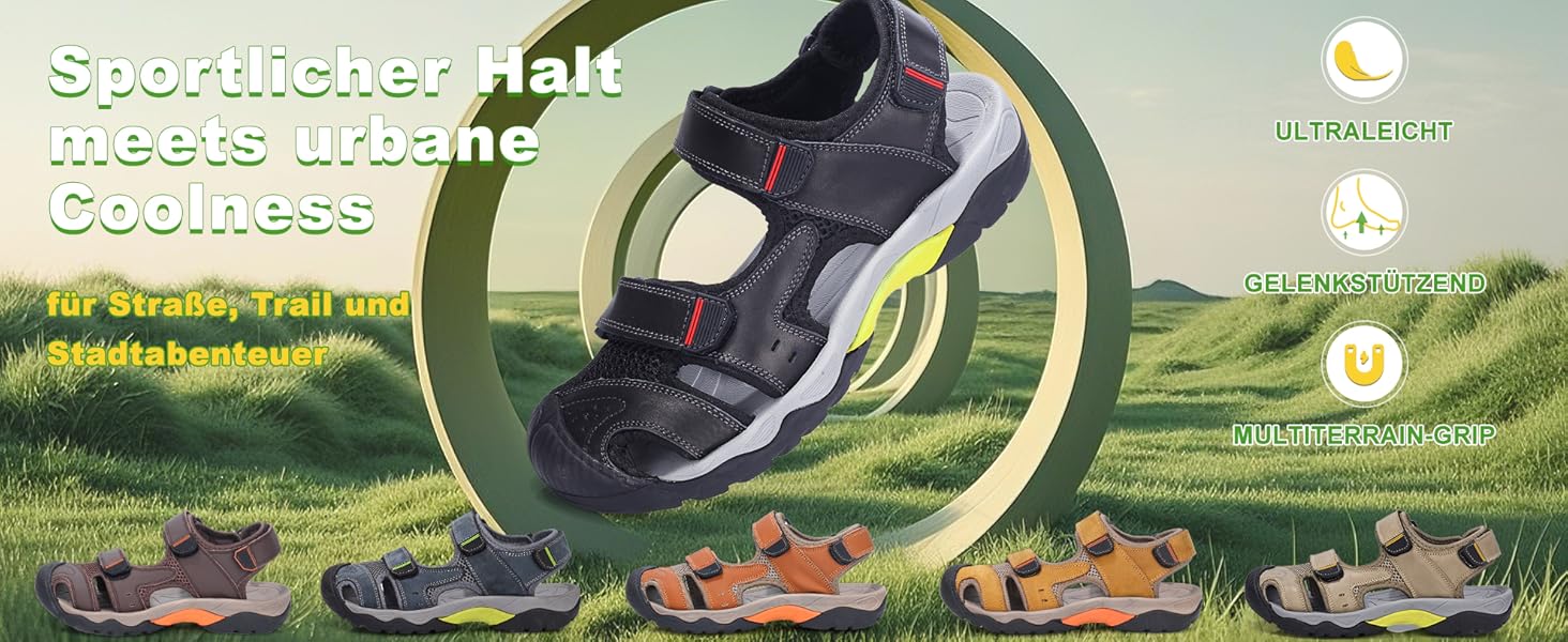 Чоловічі спортивні сандалії VisionReast для хайкінгу та активного відпочинку. Чорні сандалі для туризму та подорожей, 41 EU, з клямкою.