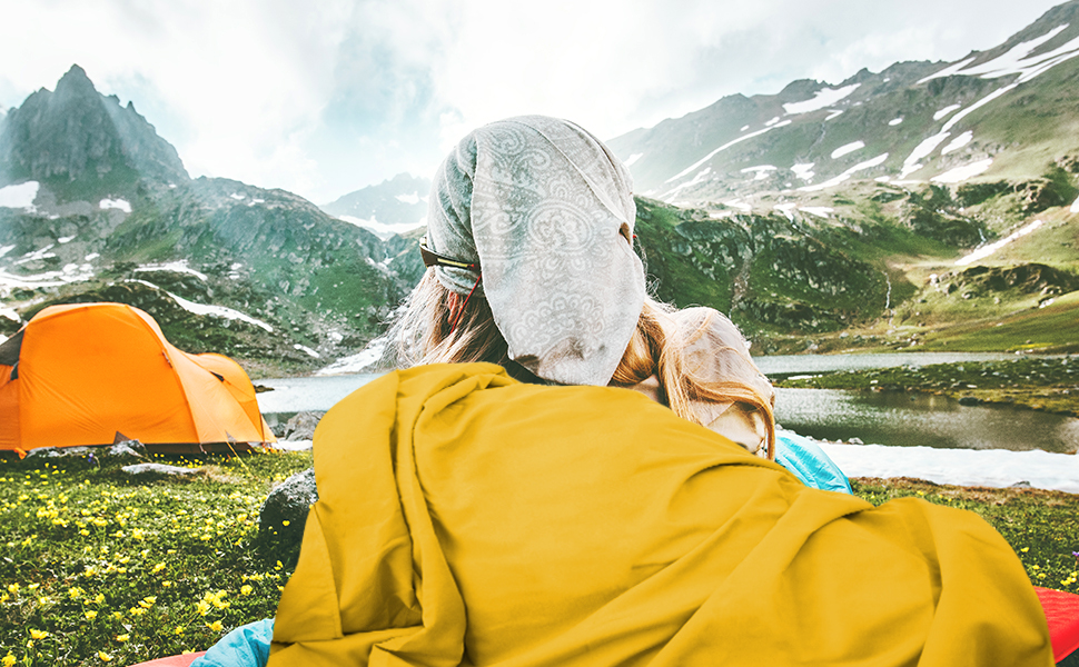 Легкий шовковий спальний мішок для подорожей 2в1, мікрофібра, зручний, компактний, для кемпінгу, зеленого кольору (Golden)