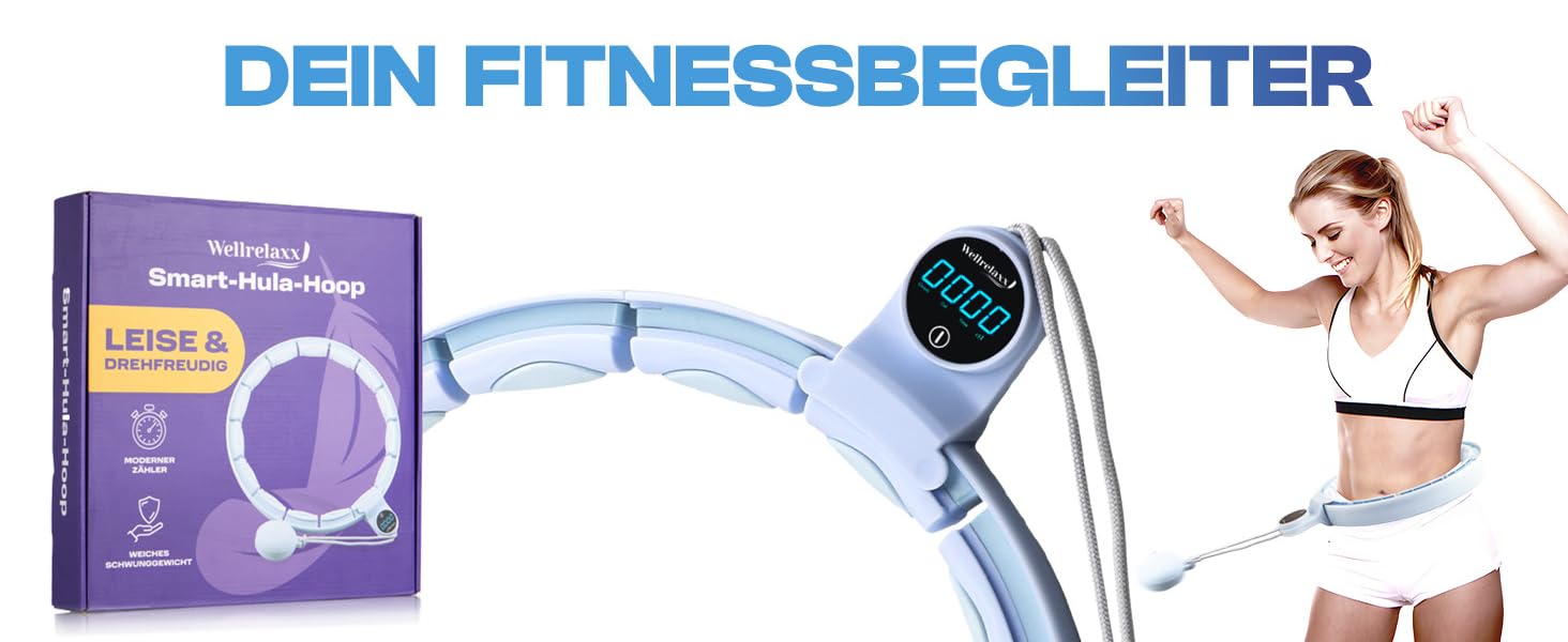 Hula Hoop Wellrelaxx Smart з лічильником та обтяжувачем для схуднення та фітнесу, 70-110 см