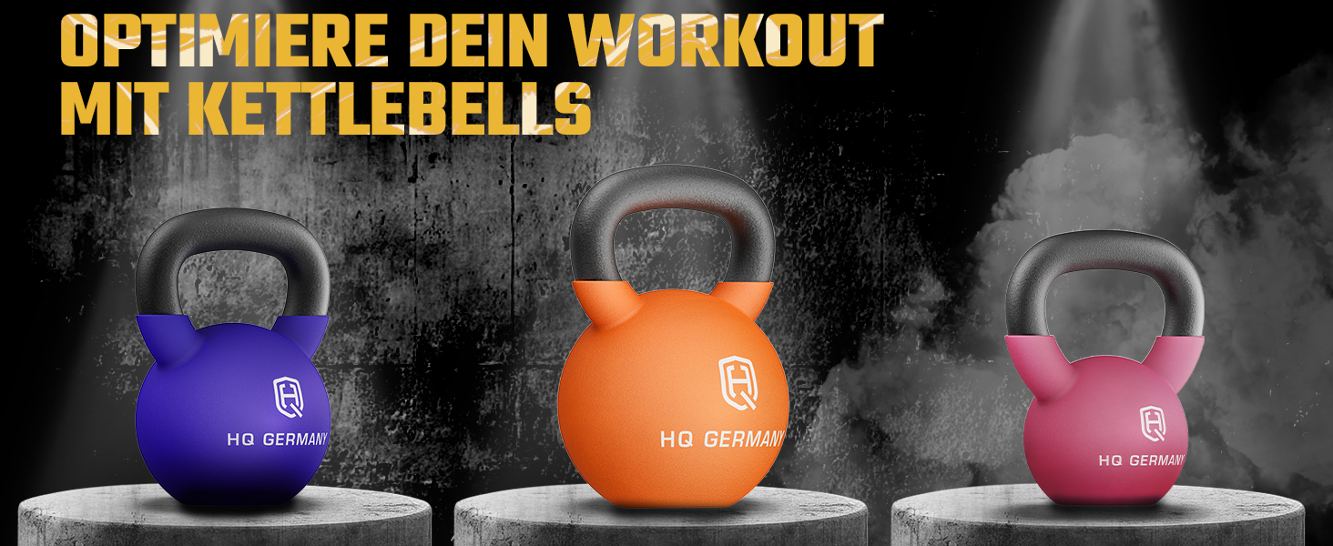 Гантель-гиря з неопрену HQ Germany® | Чавунний литник | 2-32 кг | Стартові набори | Точність ваги ±2,0%