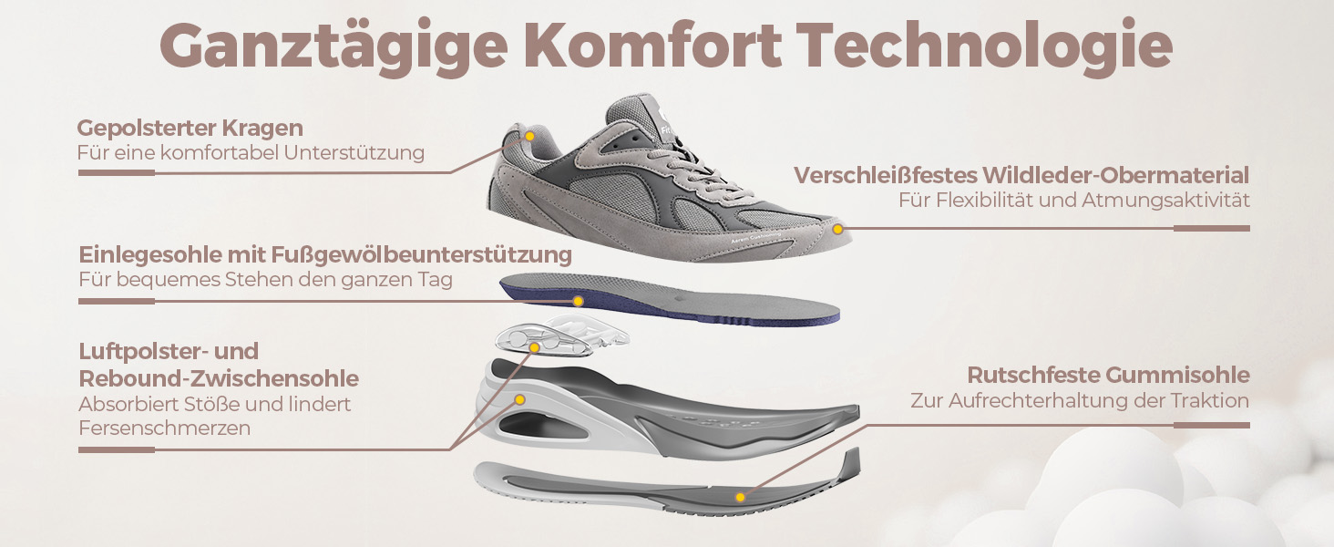 Жіночі кросівки FitVille для бігу та фітнесу, широка колодка, повітряна амортизація, сірі, 38.5 EU