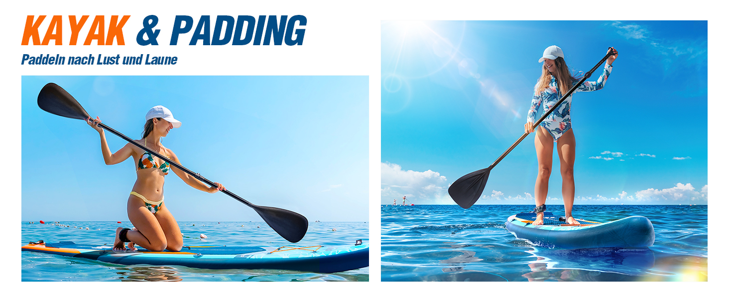 Надувний SUP Борд Zupapa 366см/320см | Комплект Stand Up Paddle Board з сидінням для каяка | З аксесуарами (320см, 366см, Чорний, Білий, Сірий, Синій, Оранжевий)