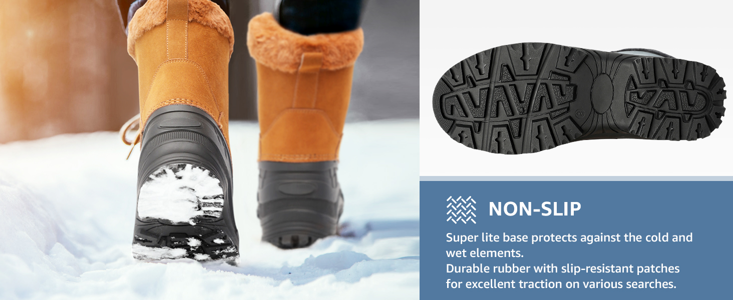 Черевики зимові Kelway для чоловіків, водонепроникні. Зимове взуття, чоботи для снігу, Outdoor, для походів, роботи, кемпінгу (Чорний, 45 EU)