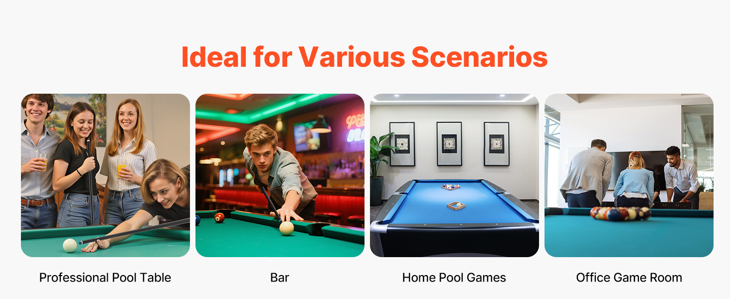 VEVOR: Більярдний кий VEVOR, 147.3 см, з багатошаровою кінцівкою та ABS-кільцем, для професійного столу, бару, дому, офісу, з фібергласу