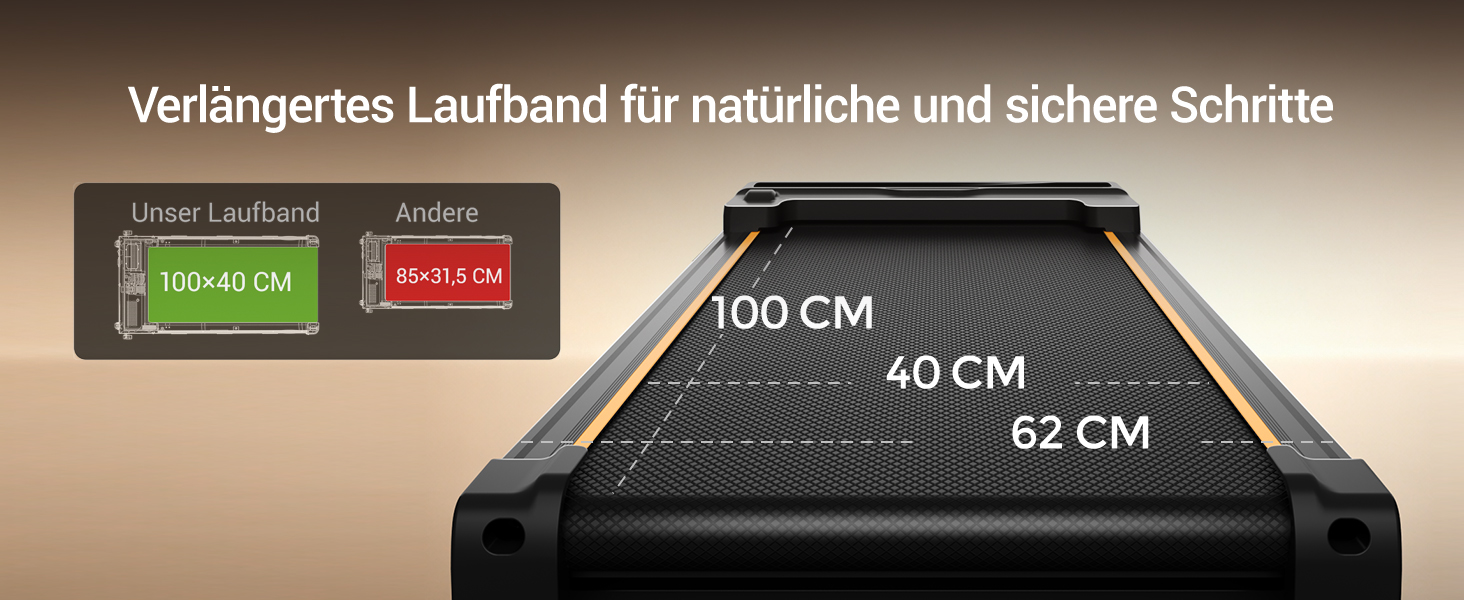 Складана бігова доріжка UMAY Walking Pad з нахилом 40% для дому та офісу, подовжені поручні 130 см, компактний дизайн, безшумна робота, чорна
