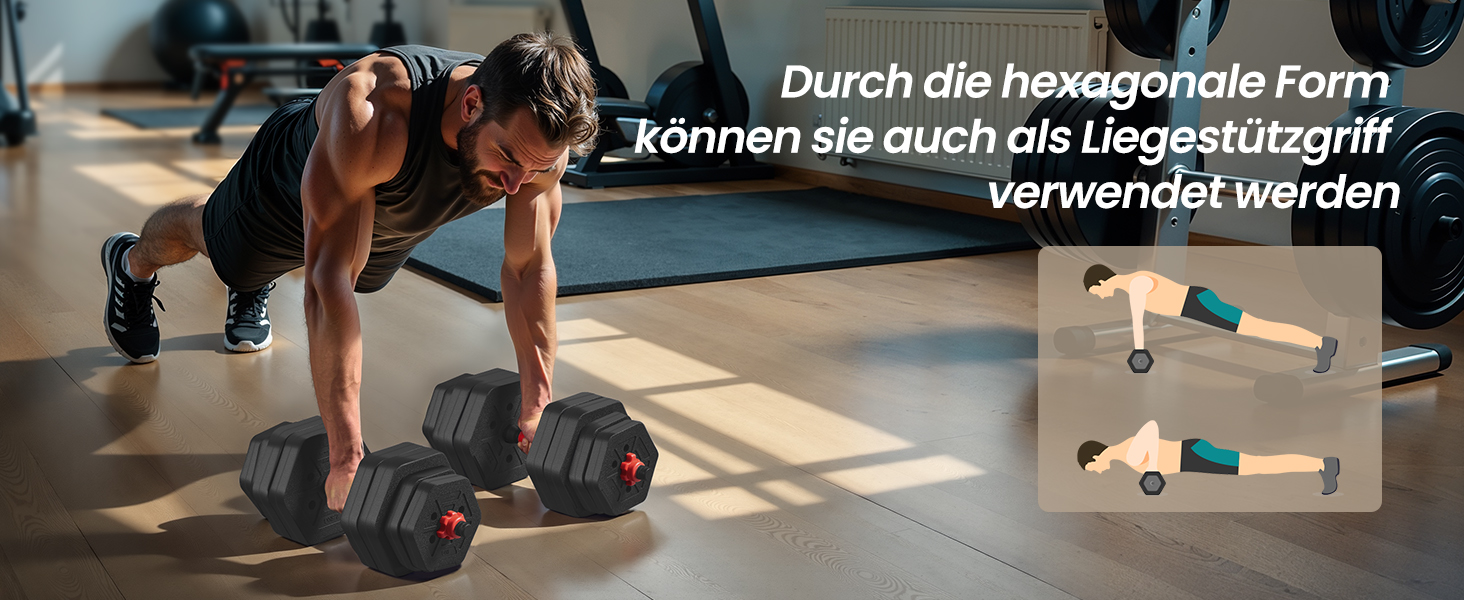 Набір гантелей SONGMICS з підключенням, шестигранна форма, 10-40 кг, для фітнесу та силових тренувань вдома та в залі