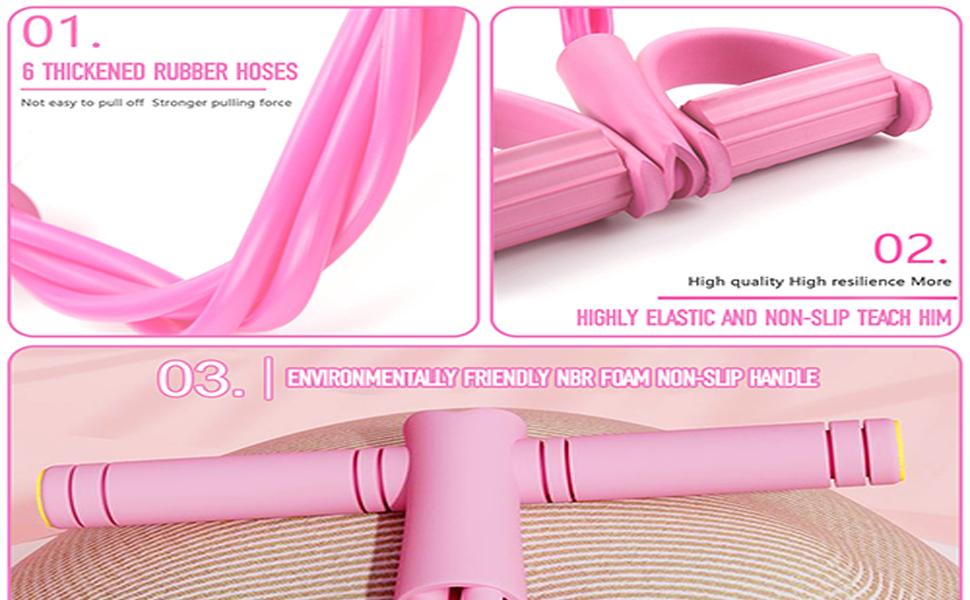 Гумові еластичні стрічки для фітнесу, 6шт. (рожеві)