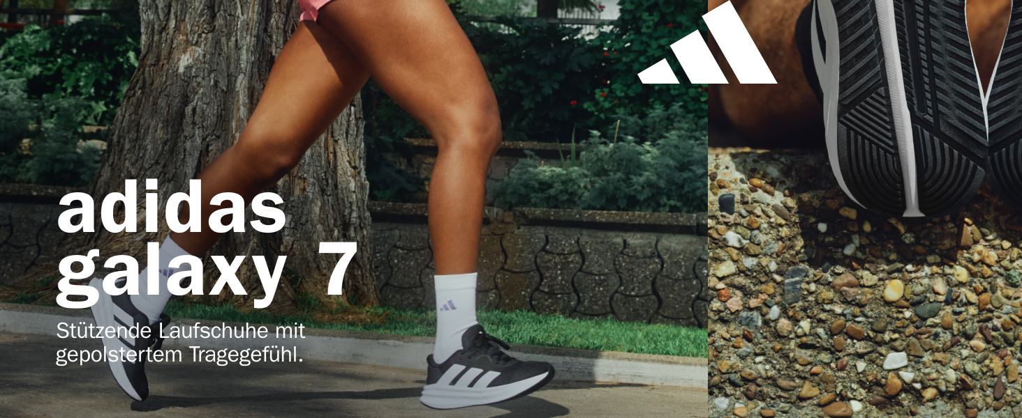 Кросівки для бігу Adidas Galaxy 7, Чорний/Білий/Carbon, 46 EU