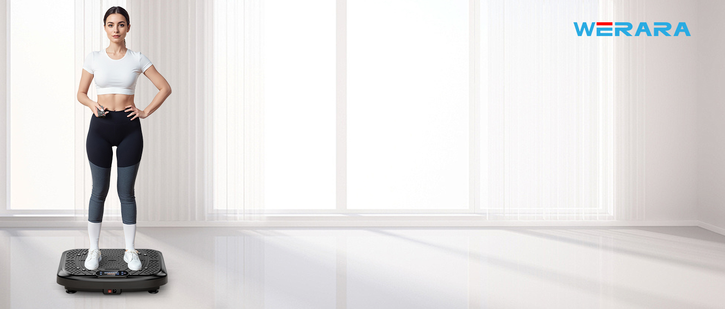 Віброплатформа з керуванням через додаток, пультом та LED-дисплеєм, до 220 кг, 199 рівнів вібрації для дому, Bluetooth, гуми для тренувань, 200W