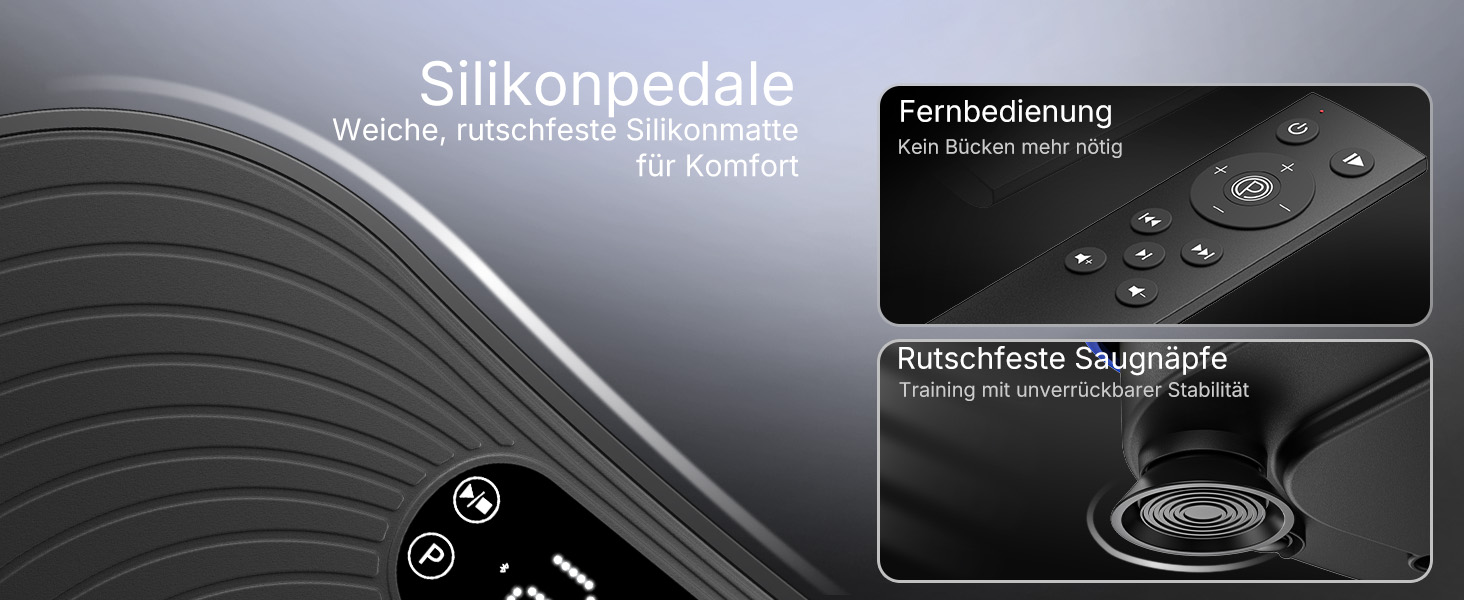 Вібраційна платформа MERACH для тренувань та формування тіла, 99 рівнів швидкості, Bluetooth-динамік, LED-сенсорний екран, еластичні шнури (блакитна)