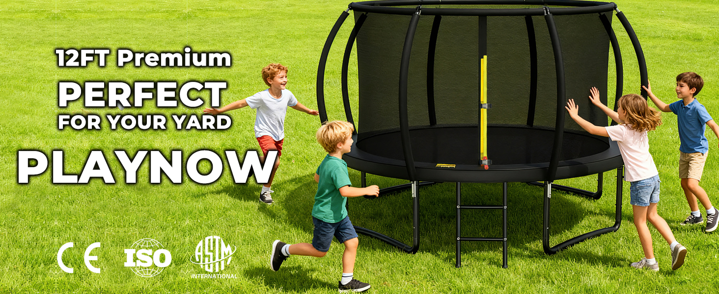 Батут Nattork Outdoor Ø244/370/427 см з сертифікатом GS, сіткою та сходами. Міцний садовий трамплін для дітей та дорослих, до 150 кг