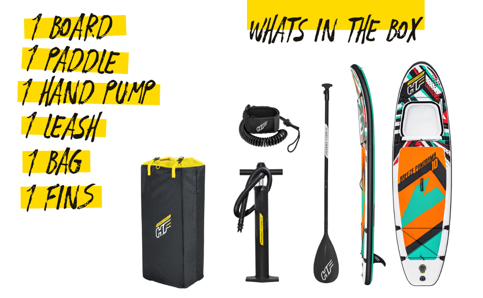 Надувний SUP Bestway Hydro-Force Breeze Panorama: комплект з насосом, сумкою та вікном, різні розміри