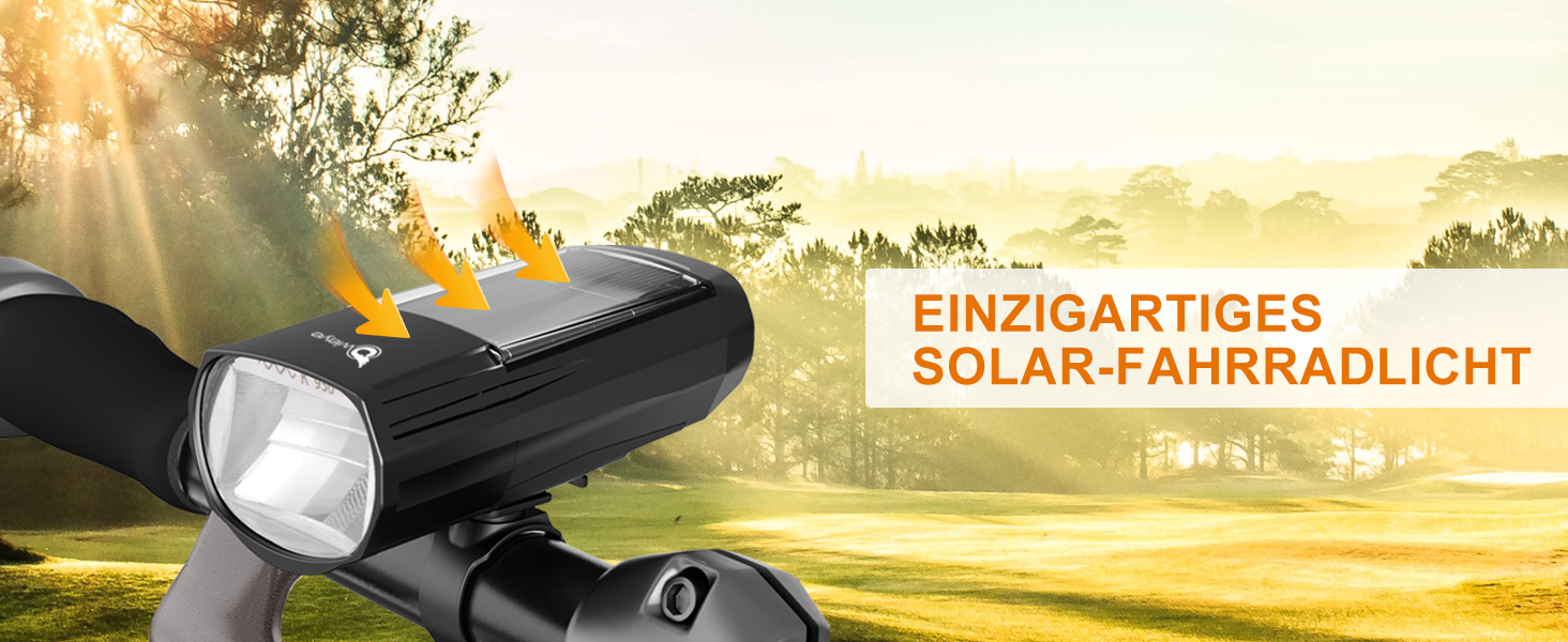 Owleye: комплект велоліхтарів на сонячній енергії, USB-зарядка (Type-C), StVZO, передній + задній ліхтар LED