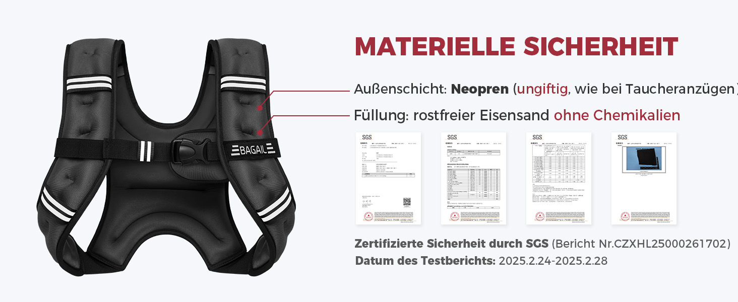 Вага для тренувань BAGAIL, регульований обхват грудей, практична кишеня, наповнена піском, ідеальна для фітнесу, йоги та аеробіки, чорна, 4.5 кг