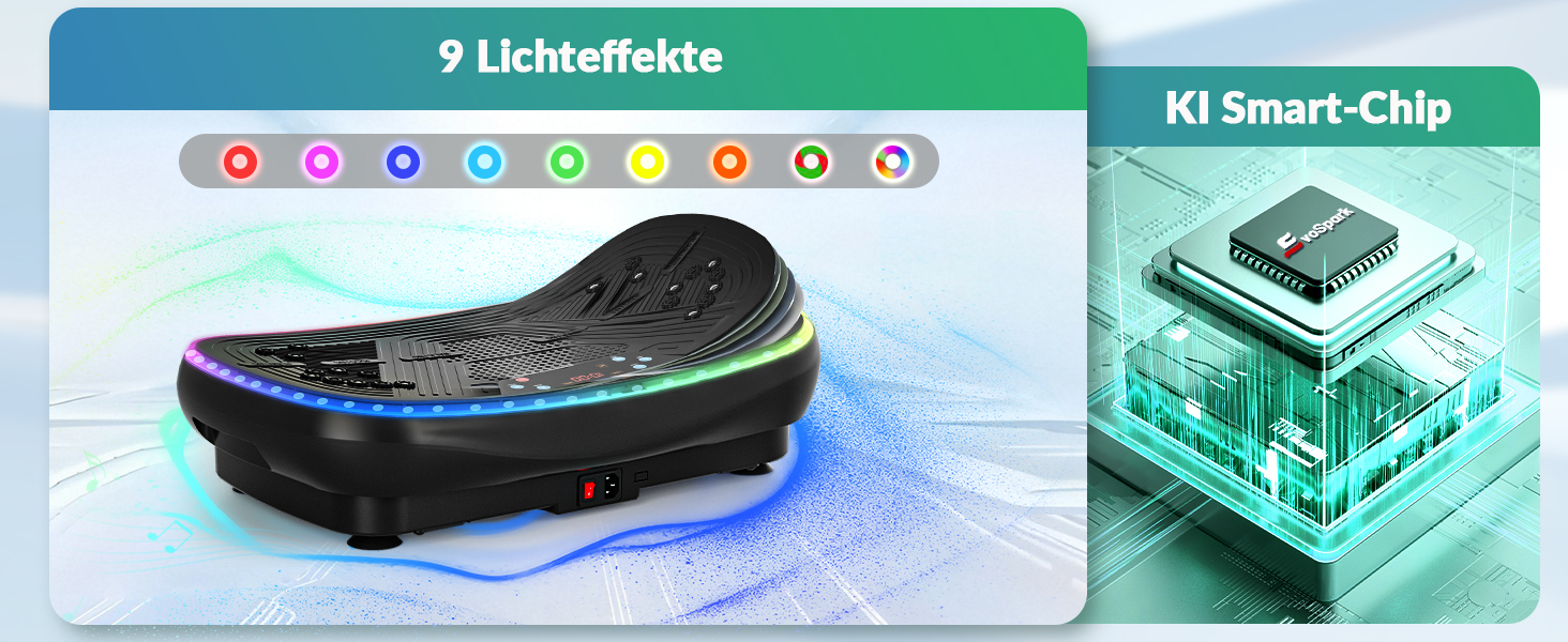 Vibrationsplatte EvoSpark 4D PRO 7-in-1: Тест-переможець 2025, 900W, LED-підсвічування, 550 lbs, для домашніх тренувань