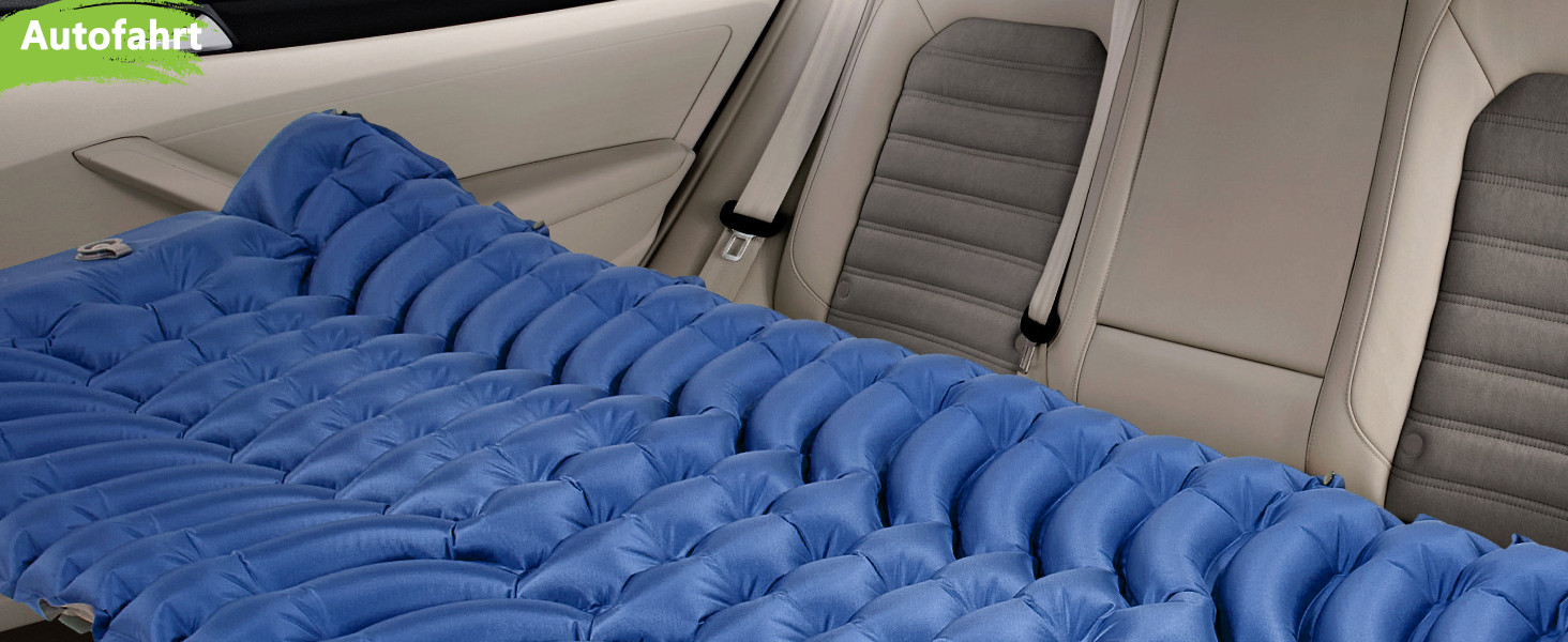 Килимок для кемпінгу MEIJO Isomatte самонадувний, ультралегкий з насосом, товстий для відпочинку на природі, намету, пляжу, блакитний & сірий