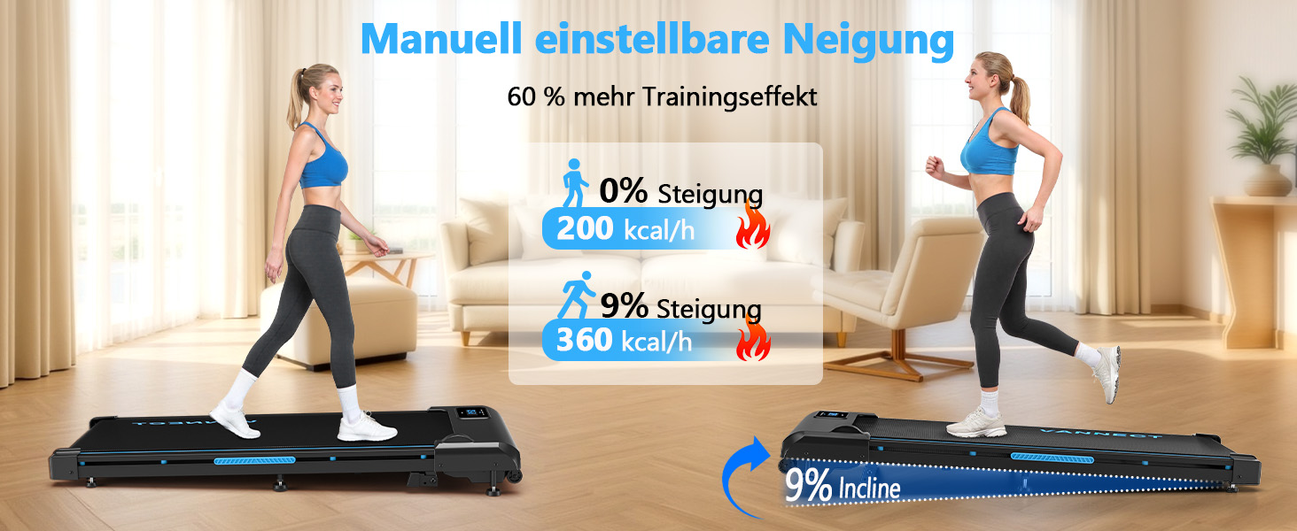 Walking Pad - компактний біговий тренажер для дому з регулюванням нахилу до 9%, швидкість 1-10 км/год, LED-дисплей, пульт дистанційного керування, потужність 2.75HP, максимальне навантаження 150 кг, без монтажу