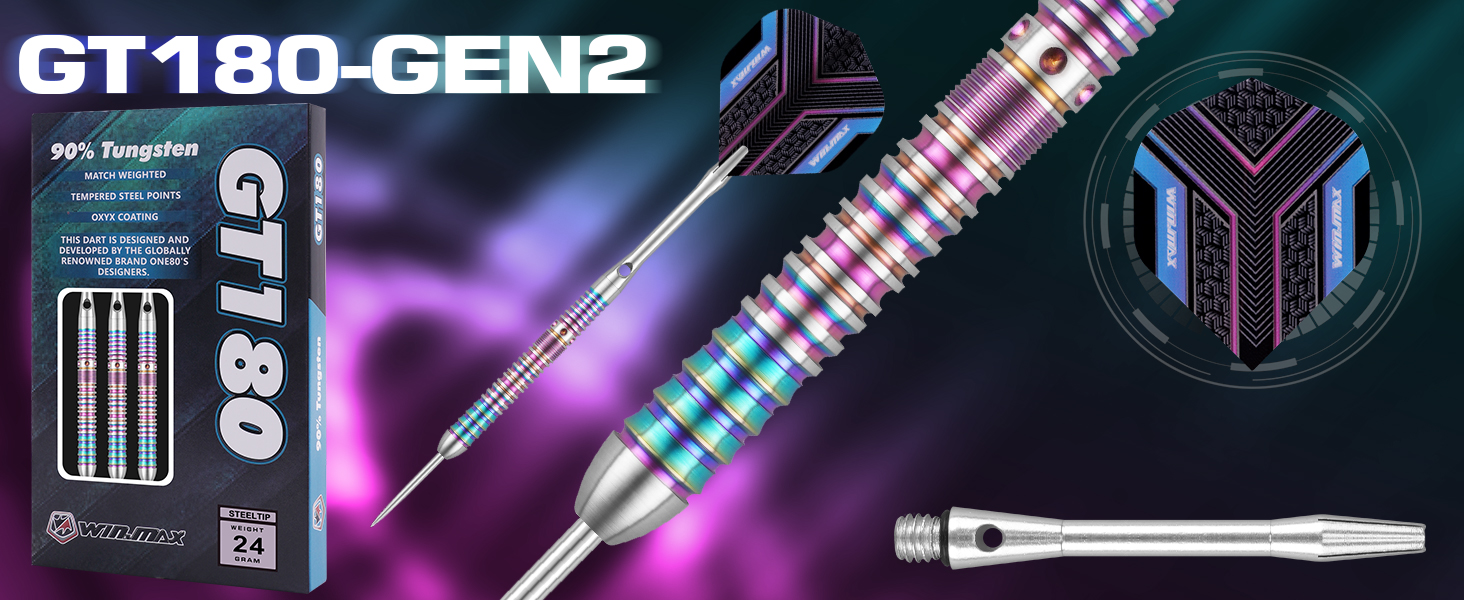 Дарти WIN.MAX Tungsten 90% (3 шт) 18-28г, сталеві професійні з металевим наконечником, кольорові
