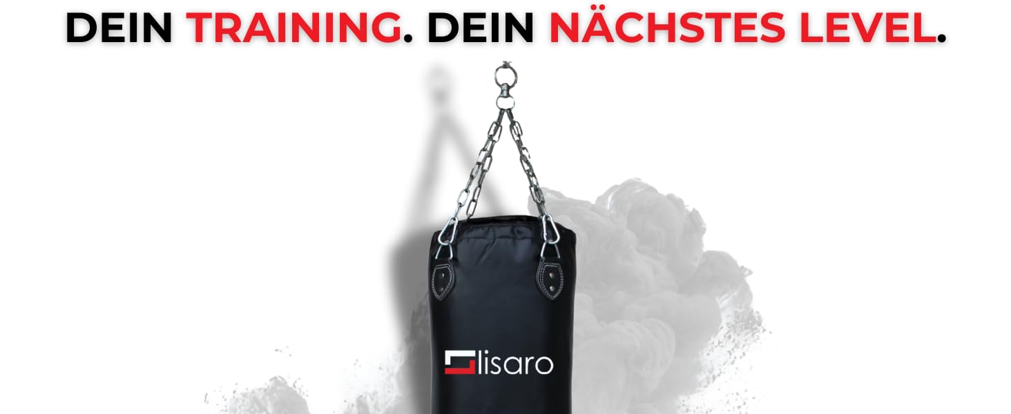 Боксерський мішок Lisaro Profi Boxsack 120x35 см для боксу, кікбоксингу та MMA, штучна шкіра (вініл), чорний, без наповнення