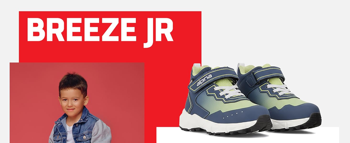 Дитячі трекінгові черевики Alpina Breeze Jr Mid – водонепроникні, з мембраною Alpitex та антиковзкою підошвою. Розміри 25-35 (33 EU)