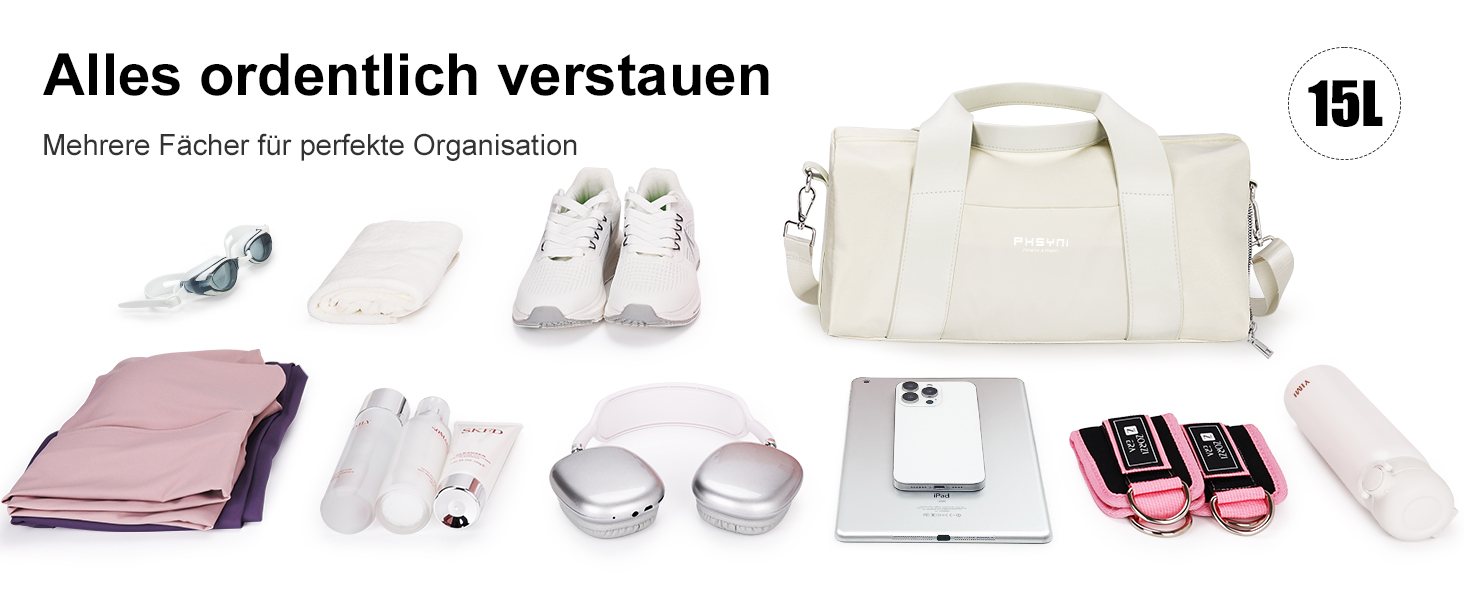 Спортивна сумка 16 дюймів для жінок та дітей з відділенням для взуття та водонепроникним розділенням. Практична для фітнесу, танців, плавання та подорожей, фіолетовий колір