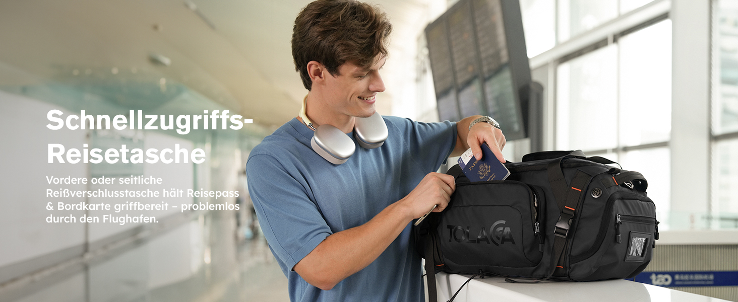 Спортивна сумка-рюкзак Tolaccea 40L з відділеннями для взуття, мокрого одягу та ноутбука 15.6