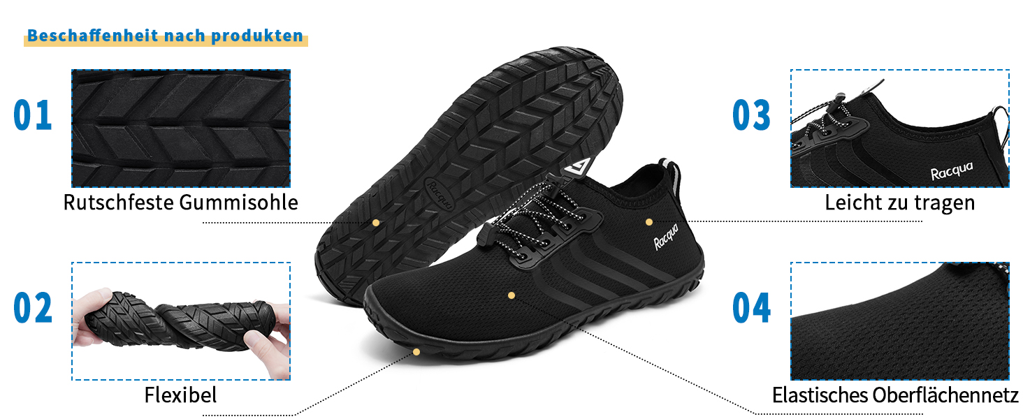 Водні черевики для плавання Raqua - чоловічі та жіночі, розмір 35-47, білі