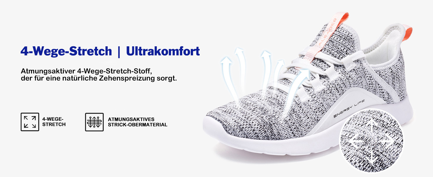 Жіночі кросівки ALEADER Energycloud для прогулянок, ходьби та легкого бігу – легкі сліпони, білий, рожевий, розмір 39 EU