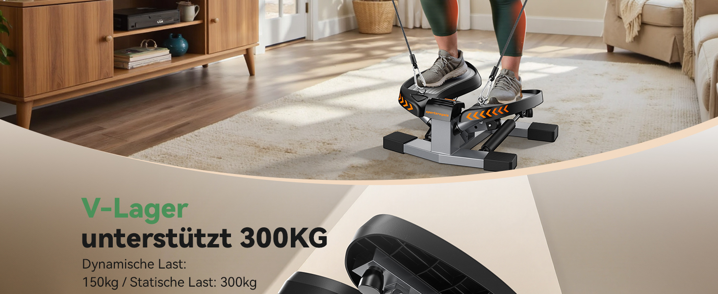 Сходи для фітнесу Sportsroyals для дому – степер з тросами для тренування ніг, рук та сідниць, фітнес для дому та офісу (02-Twist stepper)