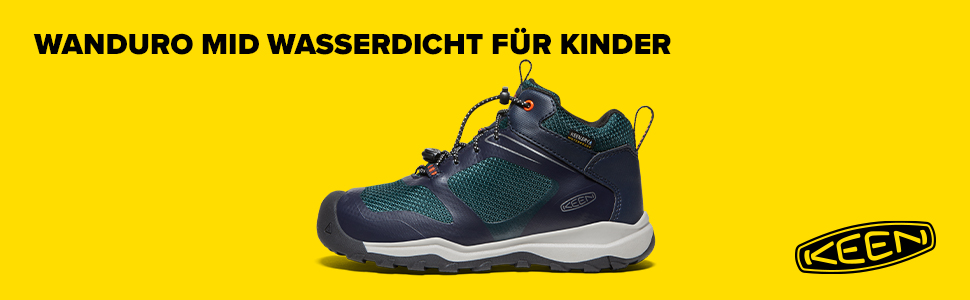 KEEN Wandero Mid - Водонепроникні дитячі черевики для туризму, Sky Captain Sea Moss, 35 EU