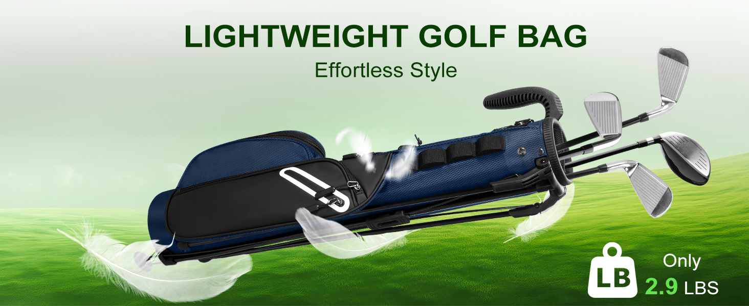 Сумка для гольф-клубів на 7 місць, компактна, для поля Par 3 та драйвінг-рейнджу, легка сумка для пітч-пут гольфу, з ергономічним подвійним ременем, блакитна