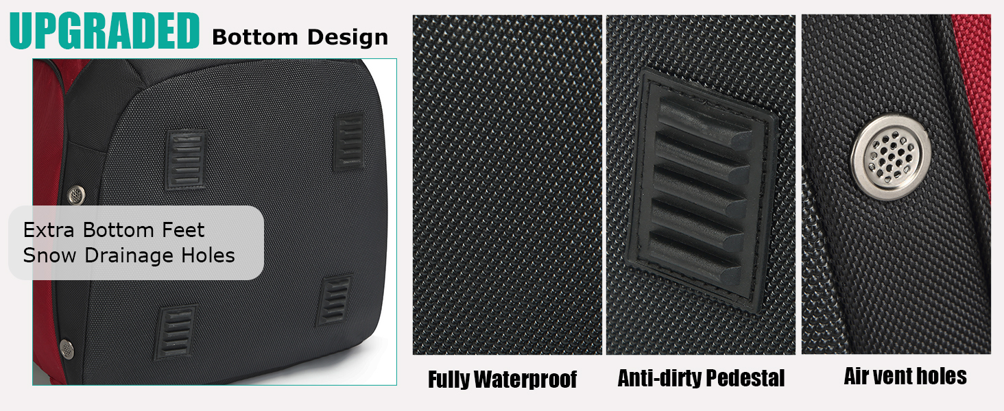 Чохол для лижних черевиків з відділенням для шолома, 65L, нейлон, рюкзак для лиж, роликів, ковзанів, чорний