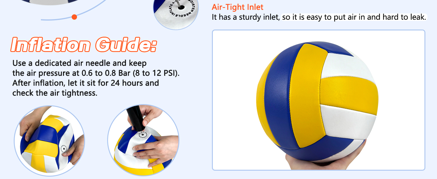 Волейбольний м'яч Aipwerer: для пляжу, залу та тренувань. З насосом та сумкою. Зелено-білий, розмір 5