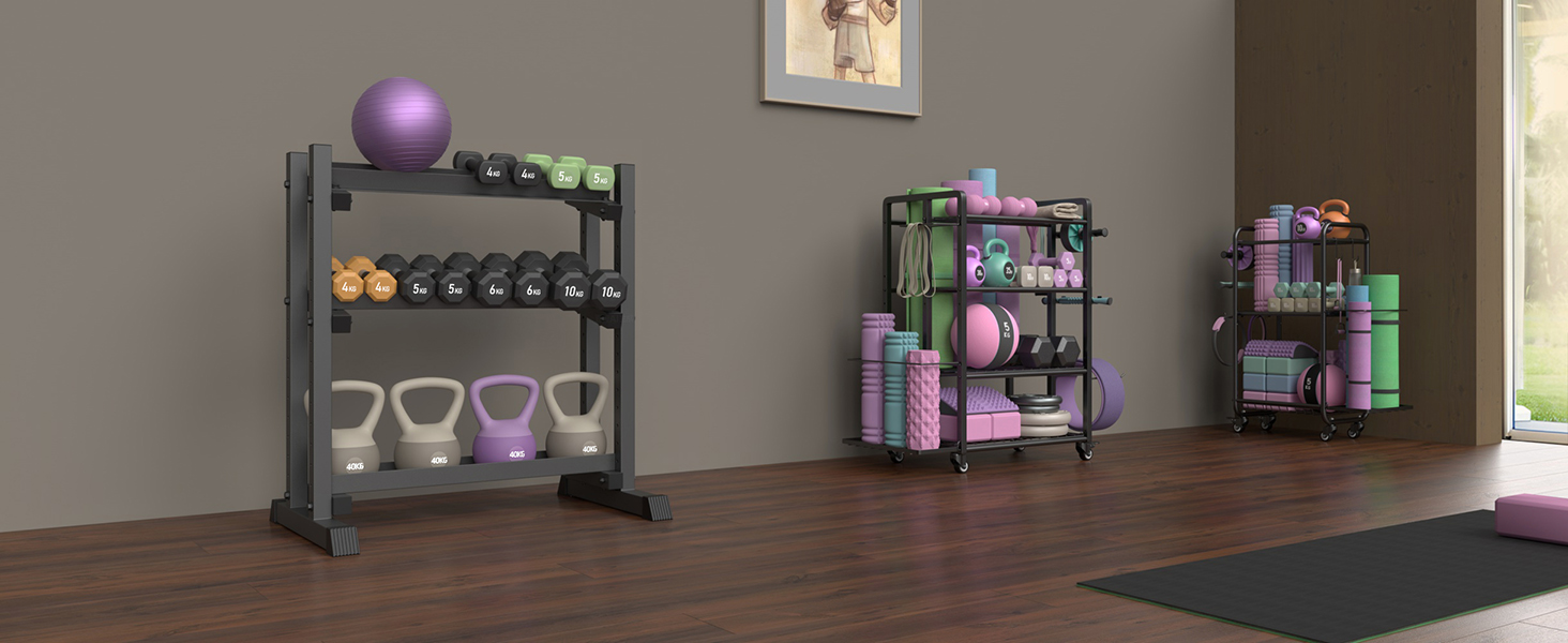 Стойка для гантелей з 3 рівнів, 500 кг, регульована, для дому, міцна, для штанги, гантелей та дисків (тільки стійка), чорна 3-ярусна DB-Rack