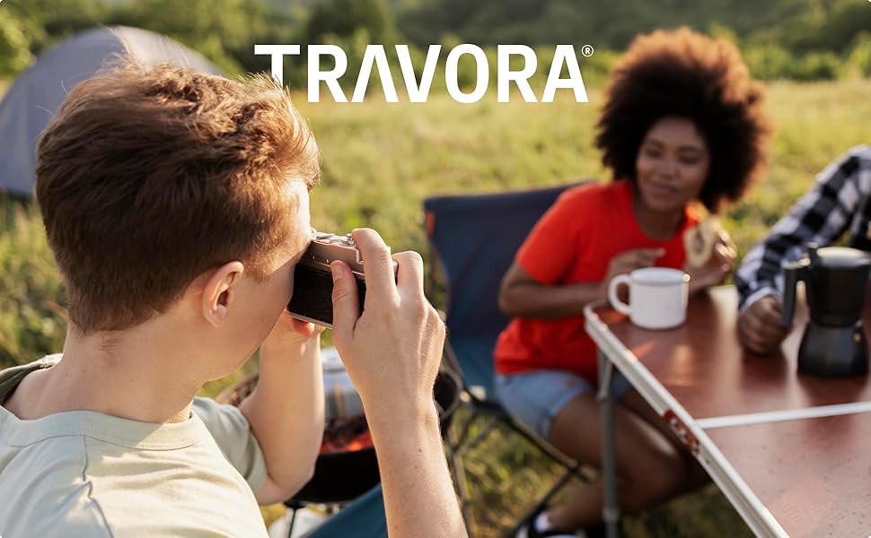 Кемпінговий стілець TRAVORA 2 шт. з сонцезахистом та кишенею для охолодження - складний двомісний стілець для відпочинку та риболовлі, чорний