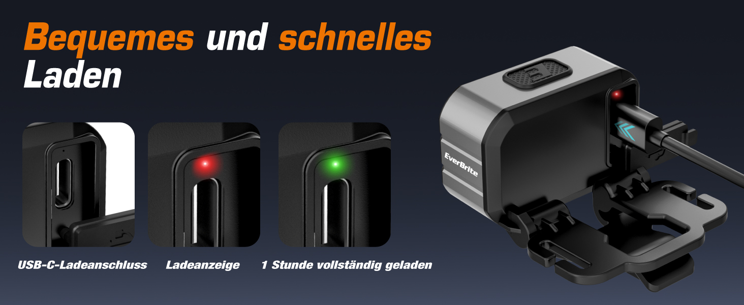 EverBrite LED налобний ліхтар: перезаряджуваний, 45г, IP67, 7 режимів, червоне/зелене світло для бігу, походів, кемпінгу (сірий)