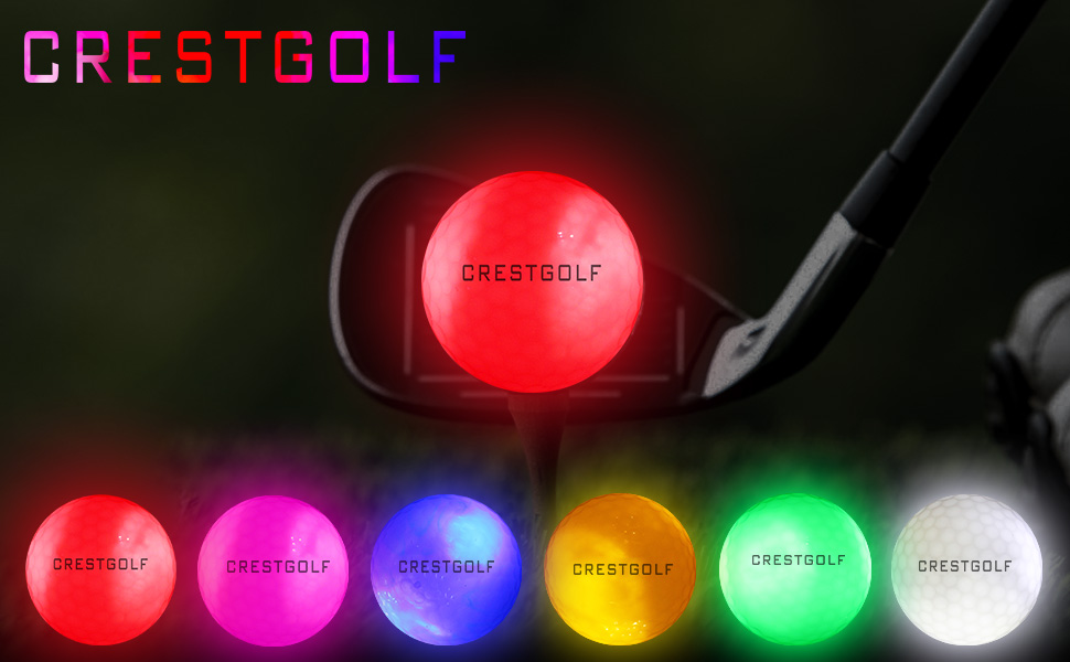 М'ячі для гольфу Crestgolf LED Glow, 300 год, 3 шари, водонепроникні, 6&3 шт.