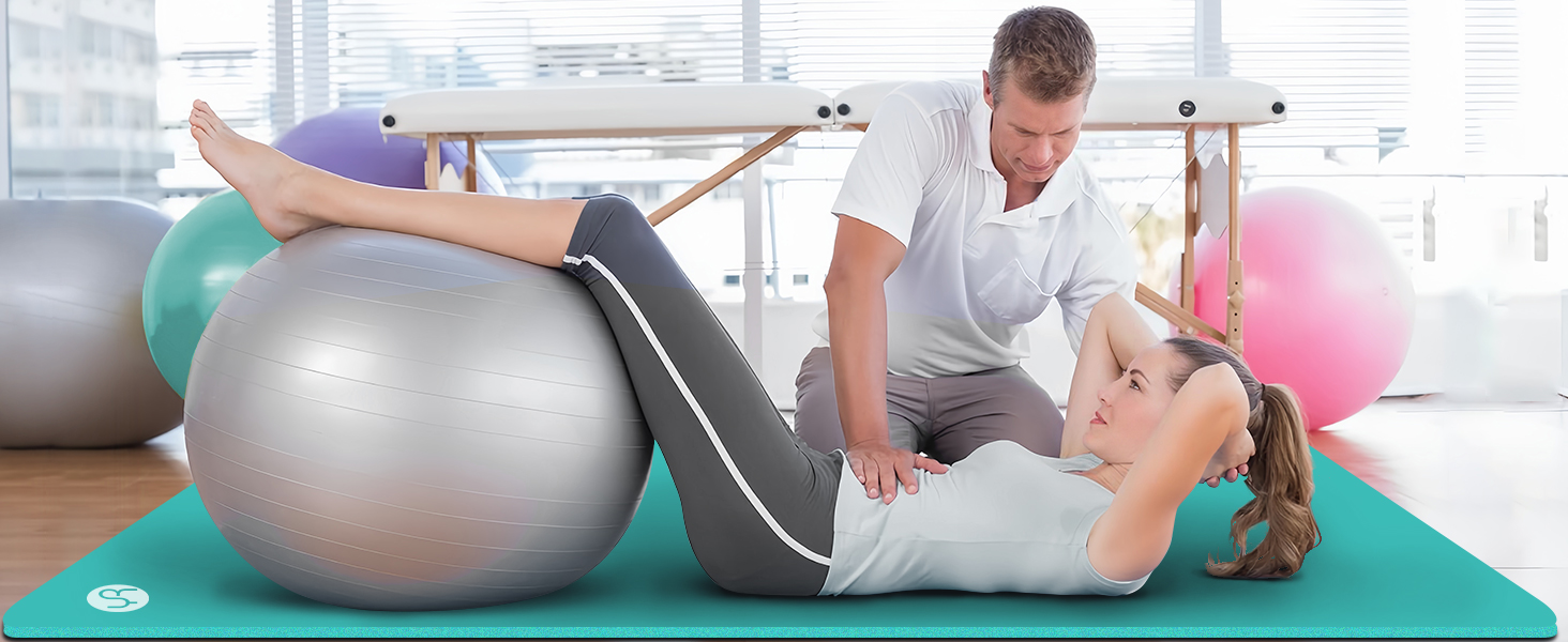 Килимок для йоги XXL 200x130 см: фітнес-мат з NBR, товщина 20/15/10 мм. Підходить для йоги, фітнесу, занять з дітьми та для людей похилого віку. Зелений, товщина 20 мм