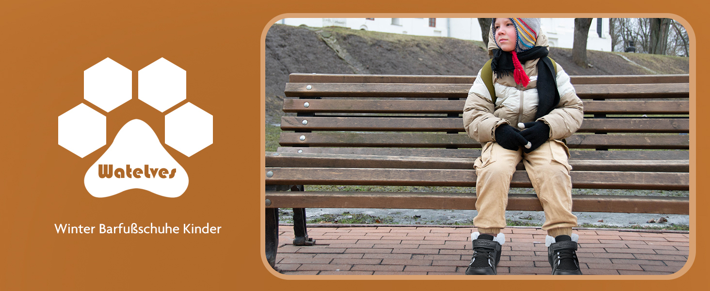 Дитячі зимові ботинки для ходьби Kinder - чорні, розмір 28 EU (Barefoot)