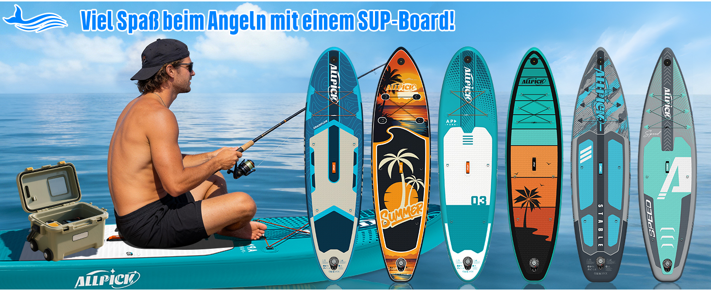 Надувний SUP-борд ALLPICK Premium Set: Комплектація для SUP-серфінгу, камера, аксесуари, регульоване весло, 200 кг, серо-зелений