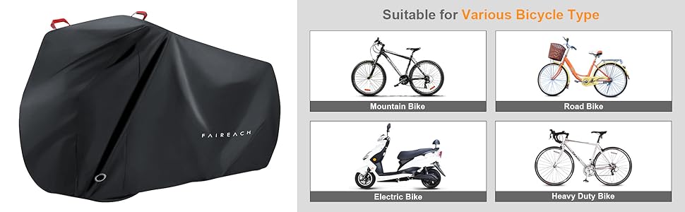 Водонепроникний захисний чохол для велосипеда та електровелосипеда на 2 велосипеди з отворами для замка – з сумкою для зберігання – чорний