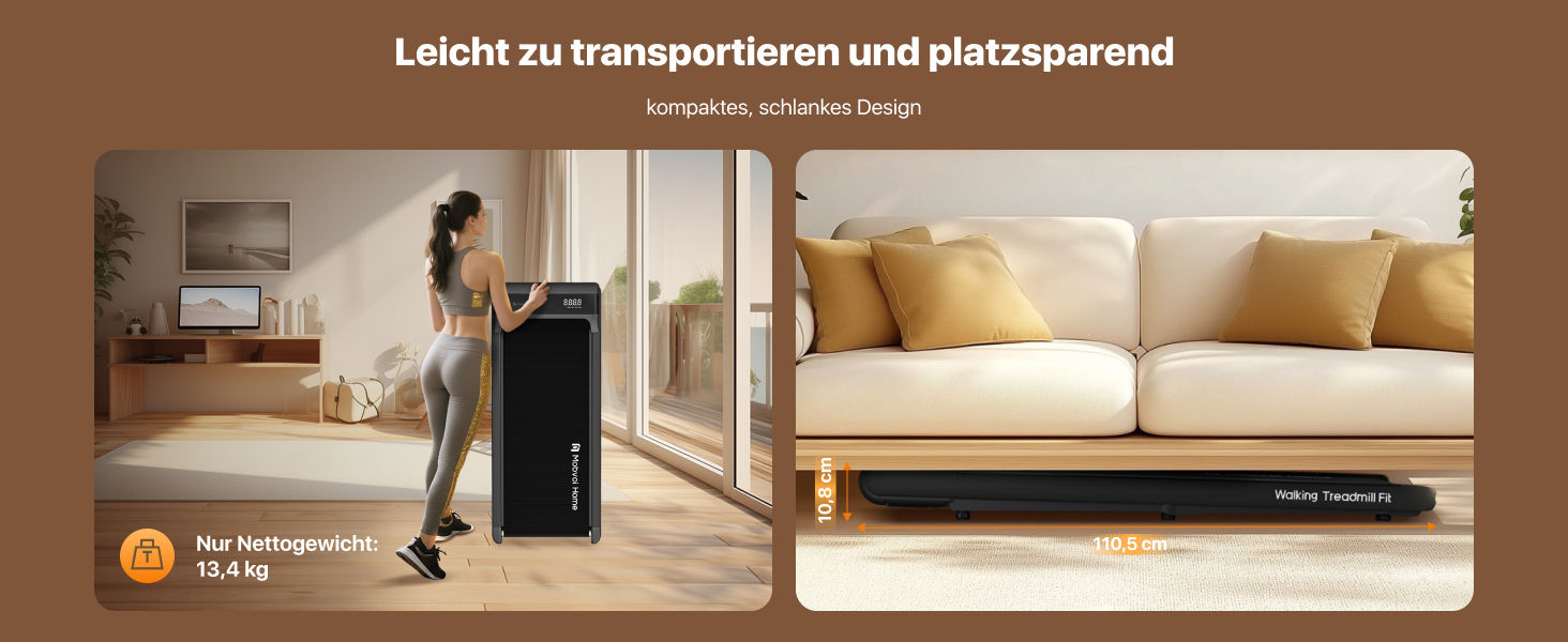 Walking Pad Smart KI: компактний біговий тренажер 2-в-1 для дому та офісу | LED-дисплей, пульт керування, 6 км/год, до 120 кг